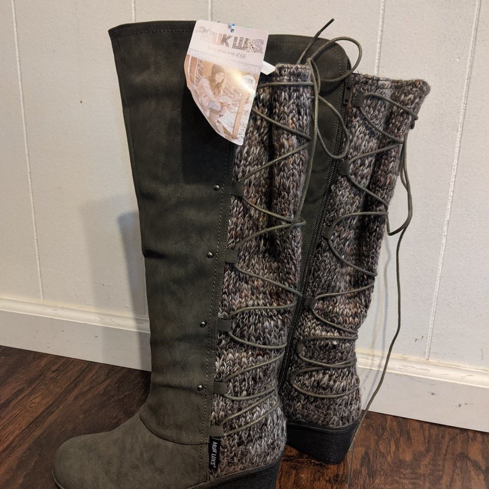 Muk Luks Gray June Boot NWT Sz 8, 9, 10